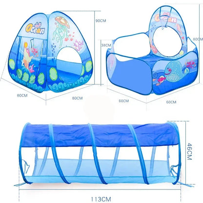 Portable 3 In 1 Kids Play Set Tent Ball Pit Crawling Tunnel Ball Pool Playpen Yard Room Indoor Playground Gift Toy For Children