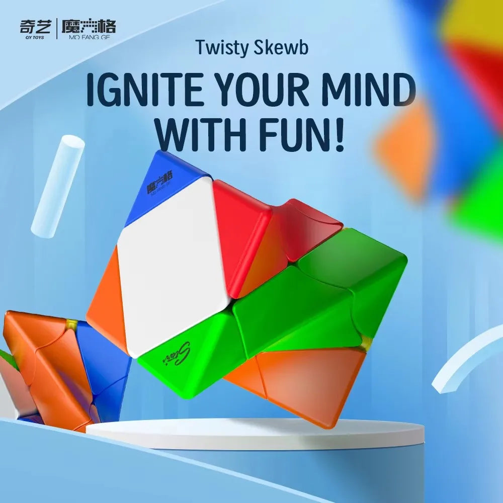 QIYI Twisted Skew Puzzle Cube Professional Developing Intelligence Toy Educational 3x3 Cube For Children