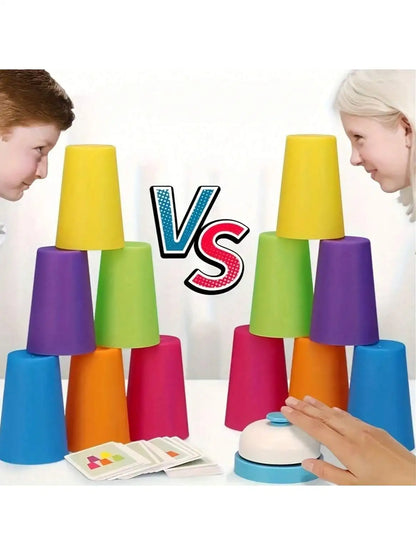 Kids Speed Training Toys Stack Cup Battle Table Game Indoor Family Party Game Toys Color Cognition Logic Training Classic Game
