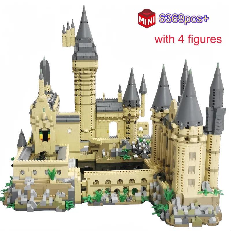 6369pcs Creative Magic Castle Building Blocks with Light STEM Educational Toy DIY Model Kit Desktop Decoration Gift for Kids