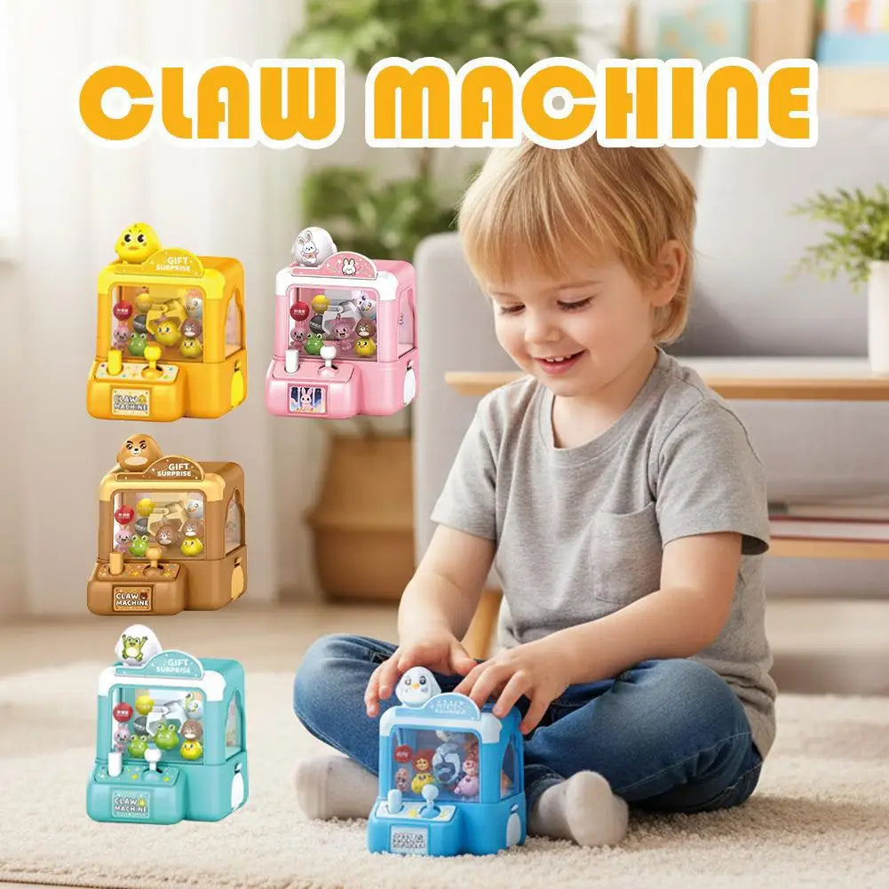 Mini Cartoon Claw Machine For Kids Desktop Grab Candy Toy Parent Child Interactive Game Home Play Birthday Holiday Surprise Gift