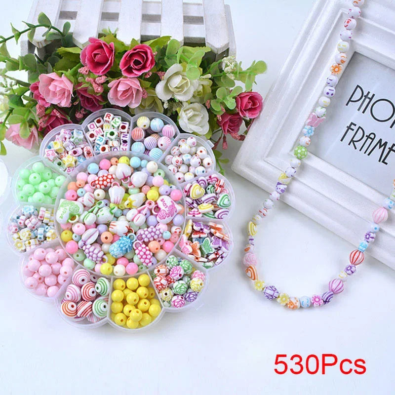 Children Creative DIY Beads Toy With Whole Accessory Set/ Kids Girls Handmade Art Craft Educational Toys for Gifts And Presents