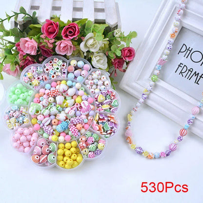 Children Creative DIY Beads Toy With Whole Accessory Set/ Kids Girls Handmade Art Craft Educational Toys for Gifts And Presents