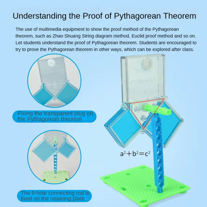 Montessori Pythagorean Theorem Demonstration Experiment Set Mathematics Model Education Aid DIY for Boy Girl Kids Toys Gifts