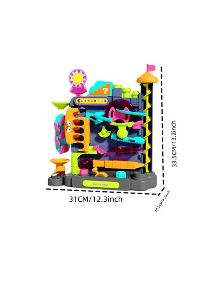 Educational Montessori Toy Multi-Layer Track Adventure Game Rail Rolling Ball Model Interactive Brain for Children Kids