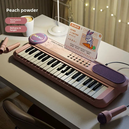 37-Key Kids Piano Keyboard Musical Toy with Microphone Music Score for Early Learning Interactive Play Best Gift Christmas Gift