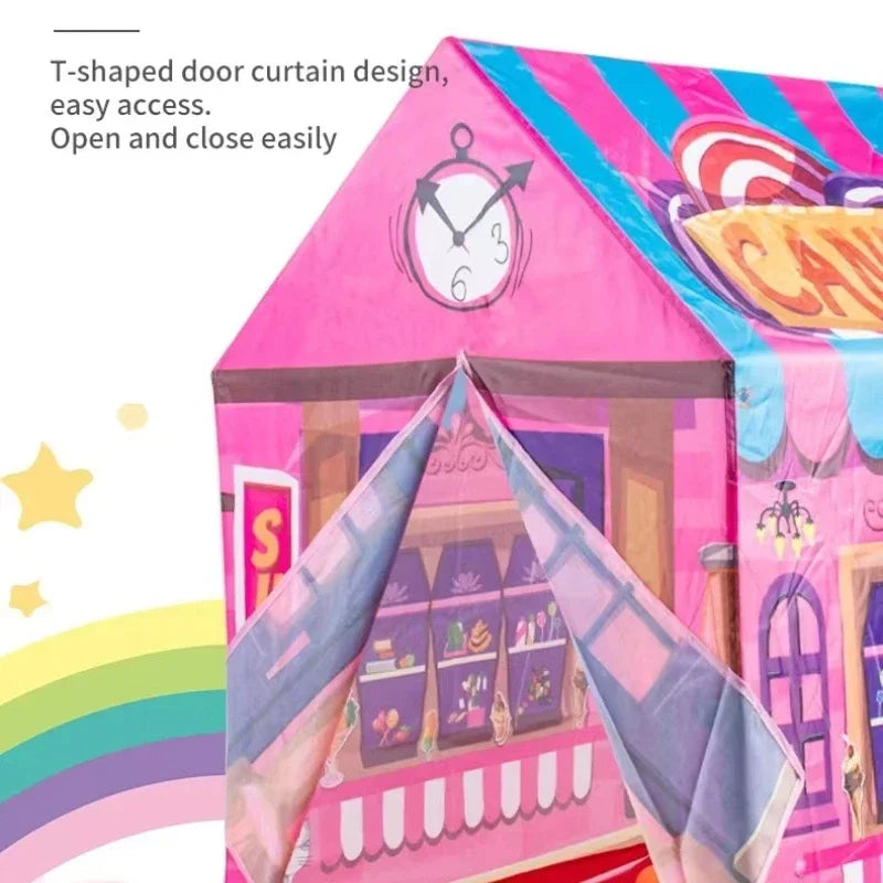 Children Play Tent Cute Small House Design Crawling Toy Multifunctional Playhouse For Boy Girl Parent Child Daily Interaction