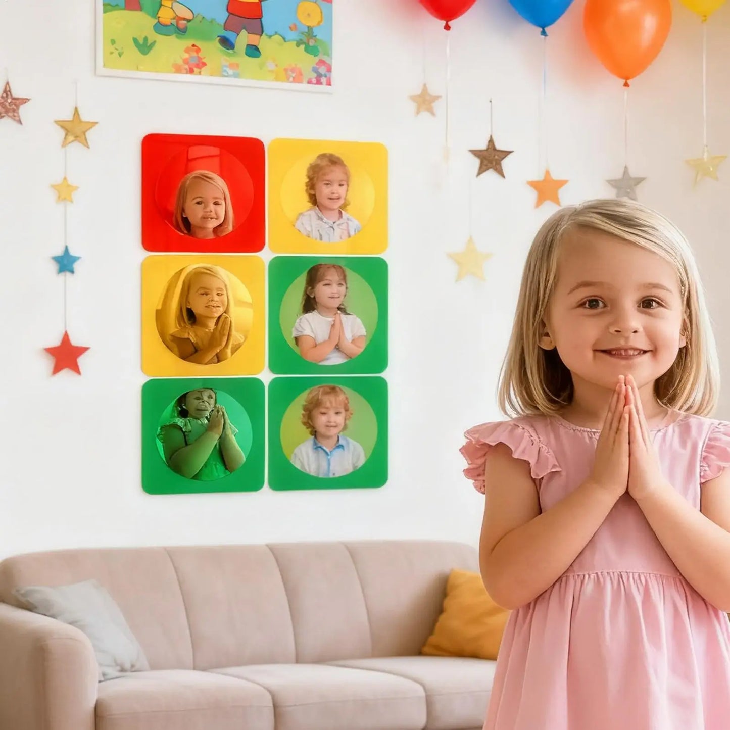 Kids Sensory Mirror 3-Piece Interactive Stimulation Toys Acrylic Bubble Mirror Sensory Toys for Feelings Exploration Tactile