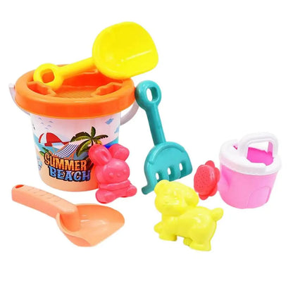 Kids Beach Sand Toys Set Toddler Travel Size Beach Kit Fun Rake Shovel Complete Sandbox Toys Sand Bucket For Boys Girls Summer