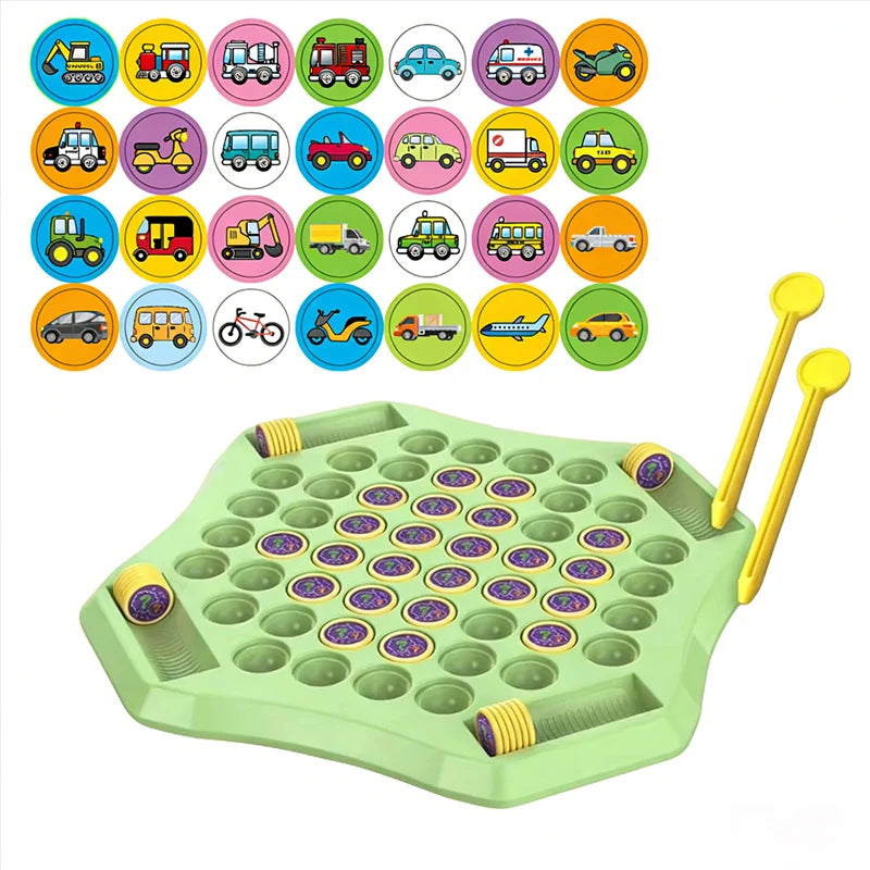 Kids Memory Game Educational Flip Board Toy Animal Fruit Dinosaur Logical Thinking Multi‑Player Learning Gift for 3‑6 Years Old