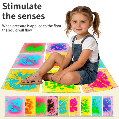 Sensory Play Liquid Mat for Kids - Visual And Tactile Stimulation Educational Fun Mat