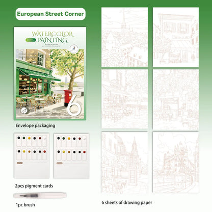 Creative Watercolor Coloring Book, DIY Painting Book for Adults, Leisure Art Sketchbook, Professional Art Use, Holiday Gift