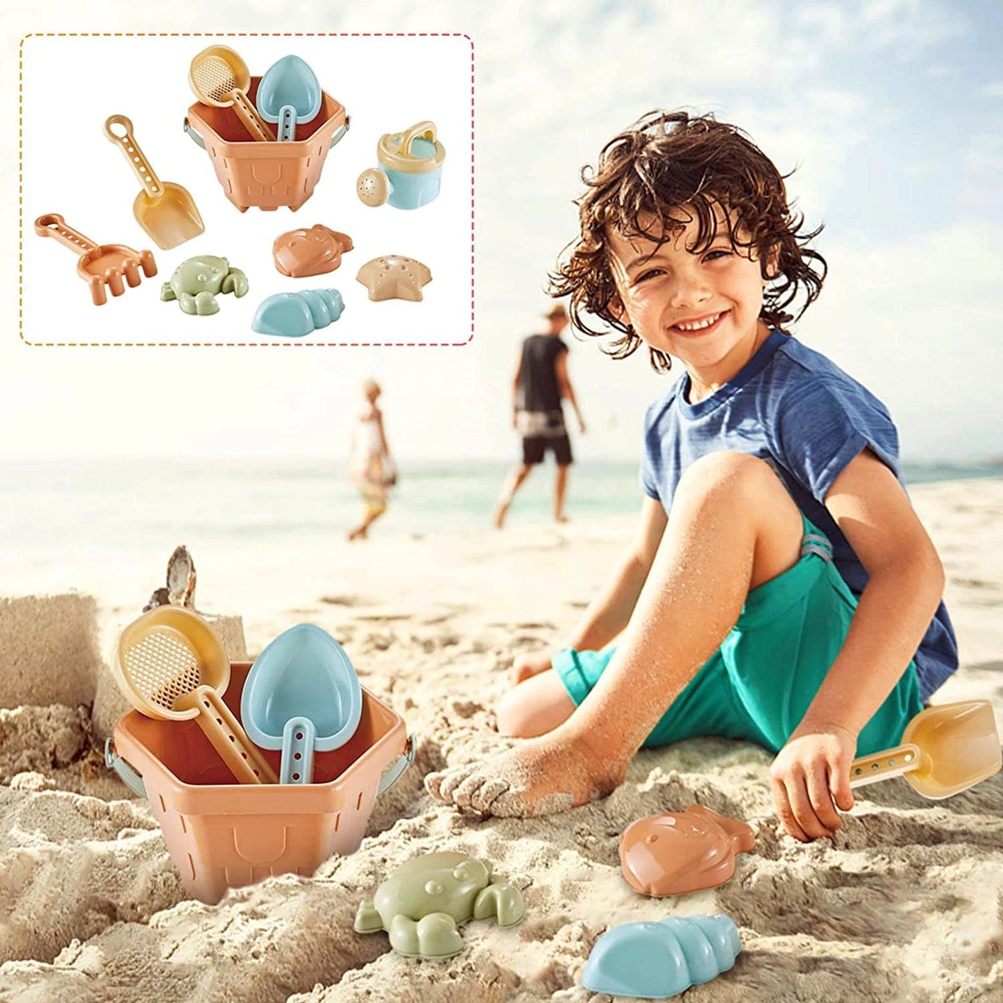 Baby Beach Toys Children Outdoor Games Sand Play Set Infants Digging Sand Plastic Shovels Buckets Water Play Beach Toys for Kids