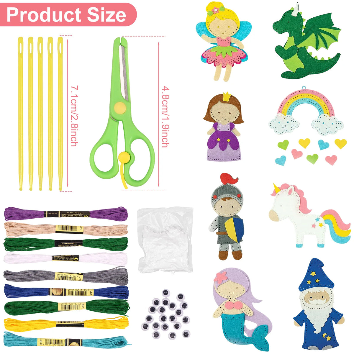 Kids Sewing Kit Fun Animals Craft Kit DIY Sewing Felt Plush Animals for Kids Beginners Educational Sewing Set Girl Art Toy