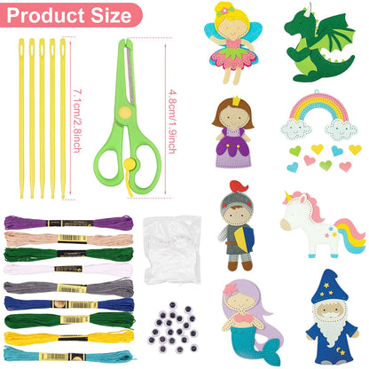 Kids Sewing Kit Fun Animals Craft Kit DIY Sewing Felt Plush Animals for Kids Beginners Educational Sewing Set Girl Art Toy