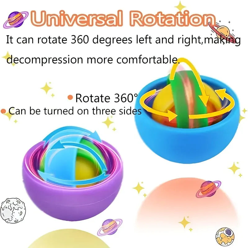 3D Rotation Ball Fidget Gyro Sensory Toys Hand Fidget Spinner Gyroscope Toys for 5 To 10 ADHD Autism Stress Relief Toy