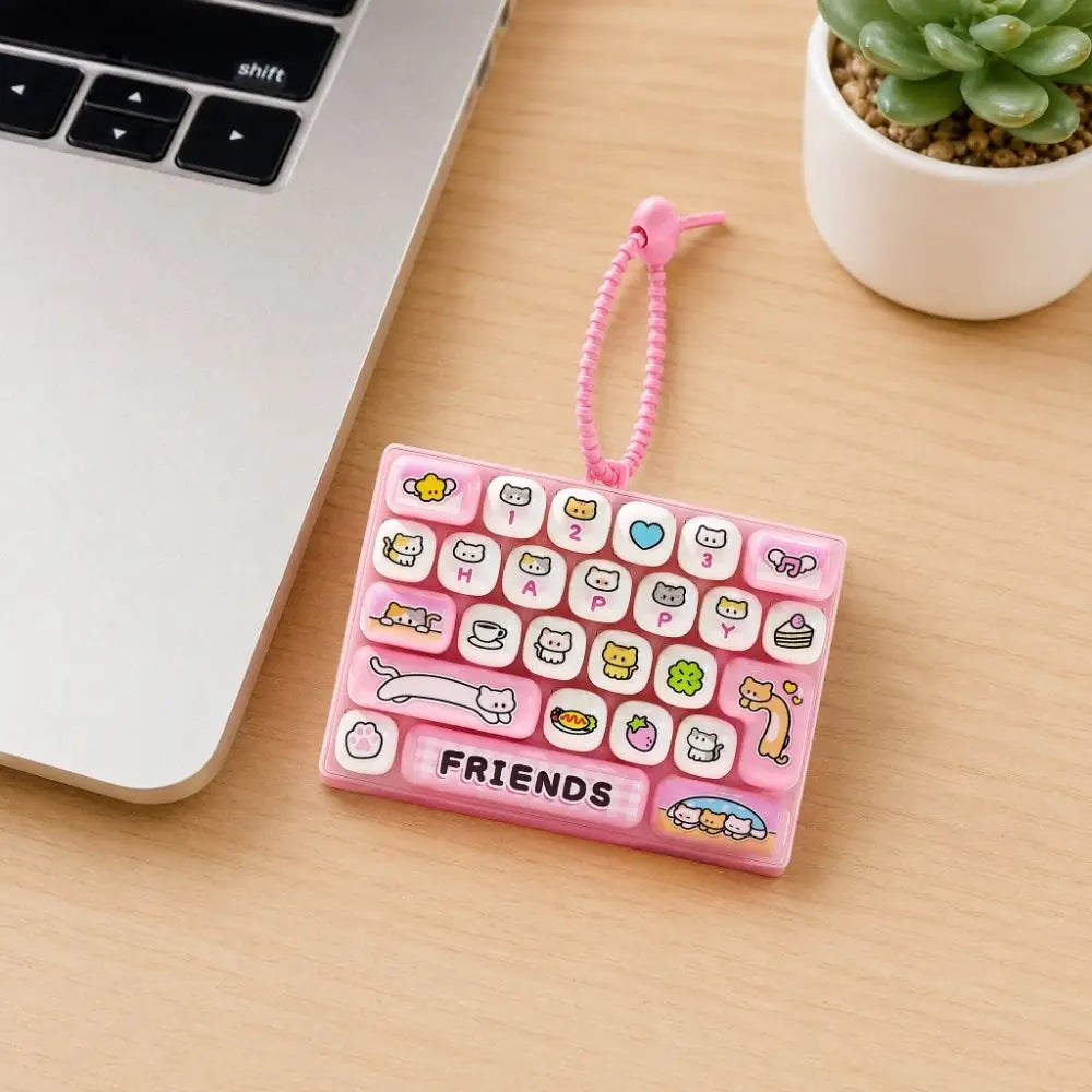 Creative 26 Keys Keyboard Fidget Keychain Cartoon 26 Keys Fidget Keyboard Anti Stress Keyboard Shaped Keyboard Keychain
