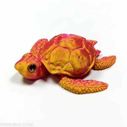 Creative Kids 3D Printed Turtle Figurine Movable Joints Desktop Decor for Christmas Birthday Gifts Decoration Crafts Figurines