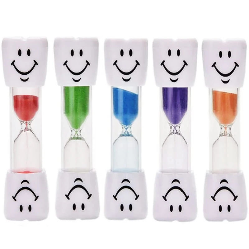 Creative Kids 3-Minute Toothbrush Timer Hourglass with Cartoon Smiling Face Anti-Fall Educational Fun Plastic Student Gift