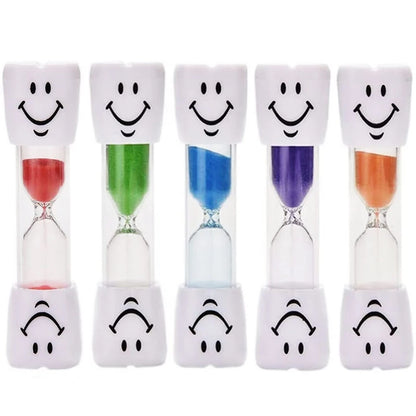 Creative Kids 3-Minute Toothbrush Timer Hourglass with Cartoon Smiling Face Anti-Fall Educational Fun Plastic Student Gift