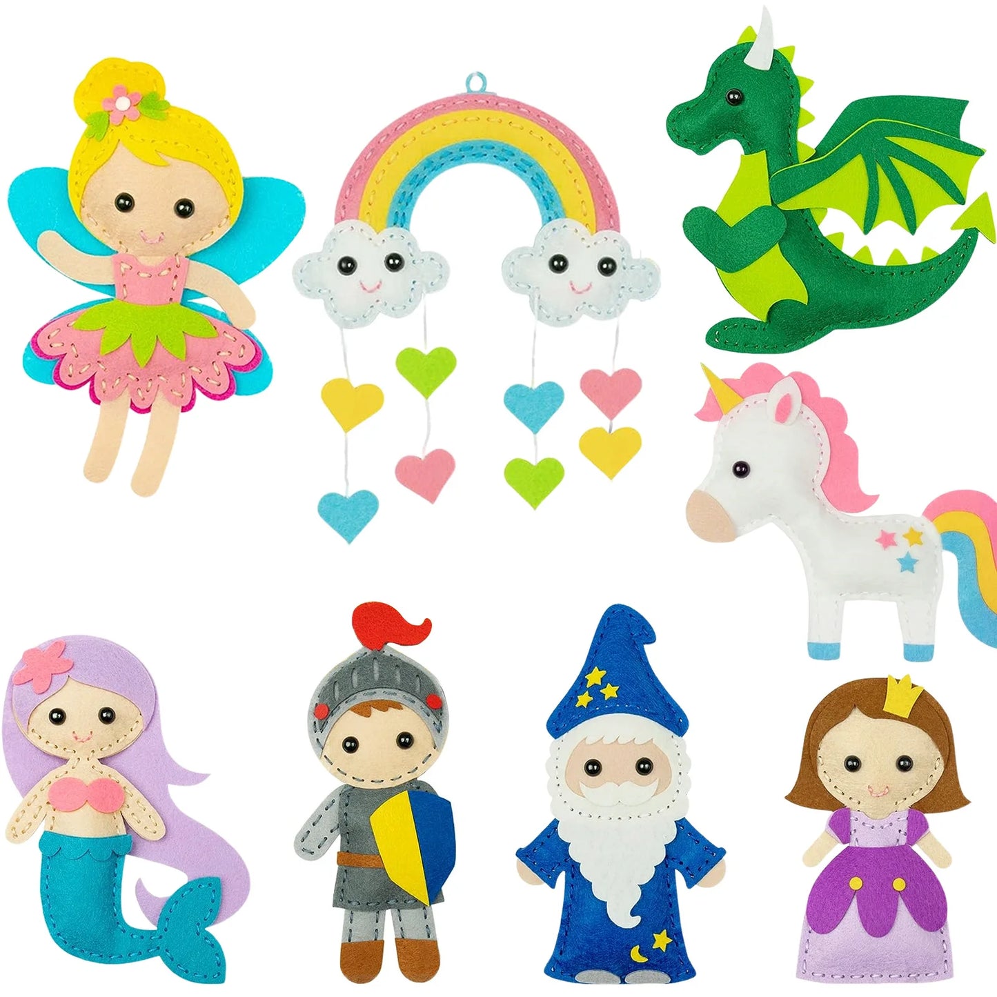 Kids Sewing Kit Fun Animals Craft Kit DIY Sewing Felt Plush Animals for Kids Beginners Educational Sewing Set Girl Art Toy