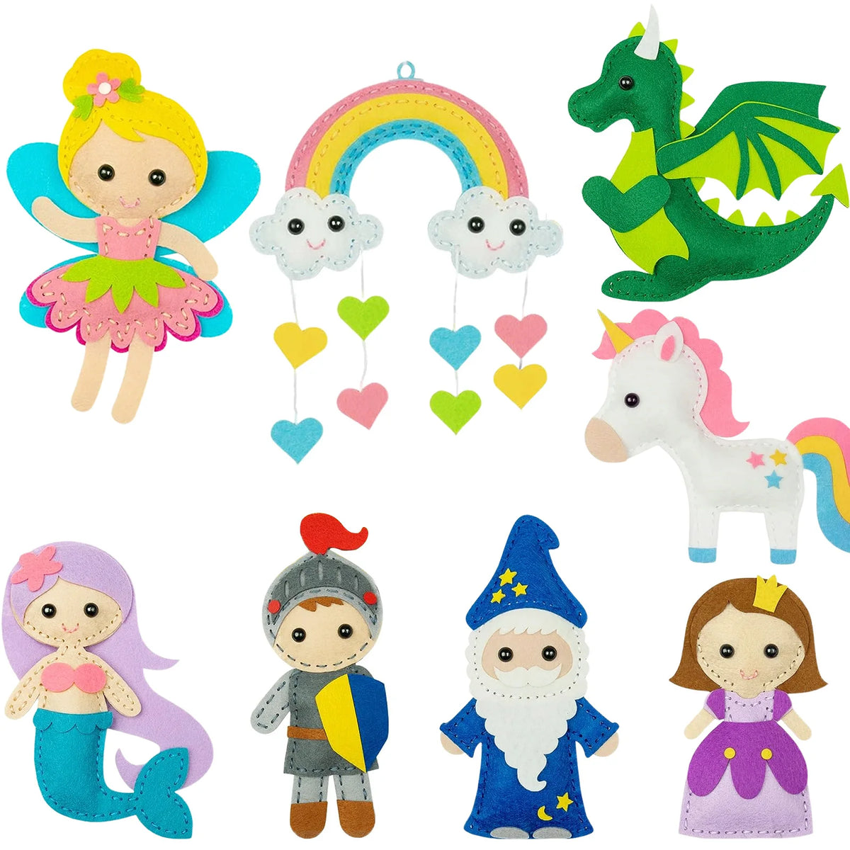 Kids Sewing Kit Fun Animals Craft Kit DIY Sewing Felt Plush Animals for Kids Beginners Educational Sewing Set Girl Art Toy