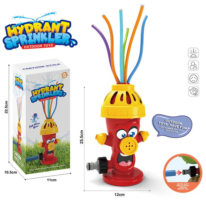 Kids Cartoon Fire Hydrant Style Water Sprinkler Toy Summer Outdoor Garden Yard Splash Spray Toy Children Backyard Bath Water Pla