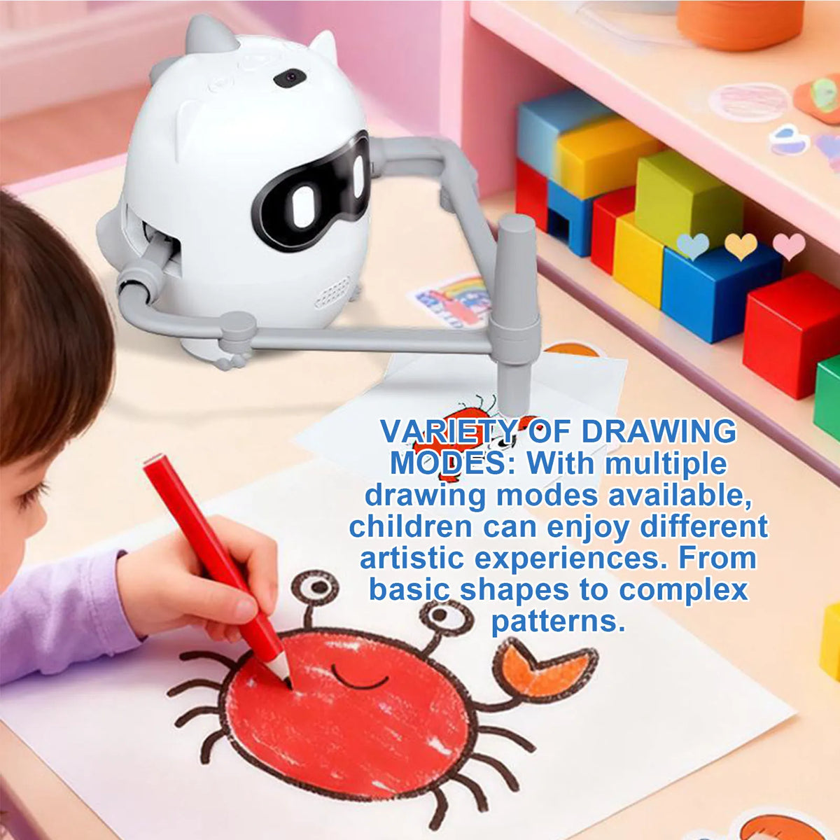 Drawing Robot for Kids with 100 Cards Interactive Educational Drawing Machine Painting Learning Toys Smart Drawing Robot