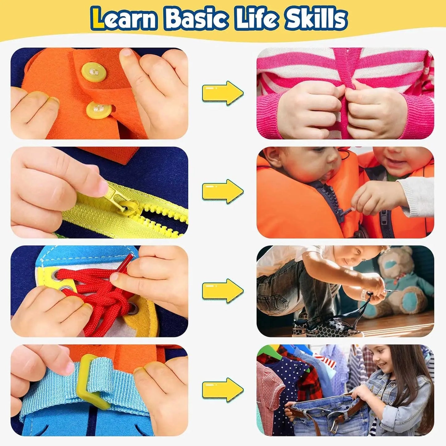 Sensory Play Board Busy Board Montessori Leaning Toys For Toddlers Foldable Sensory Toy Toddler Activity Board-Educational Learn