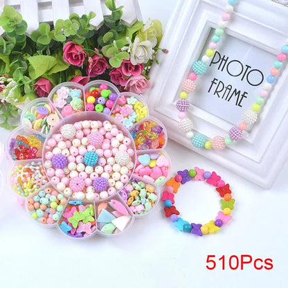 Children Creative DIY Beads Toy With Whole Accessory Set/ Kids Girls Handmade Art Craft Educational Toys for Gifts And Presents