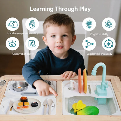 BPA-Free Wooden Activity Table Accessories Sensory Fine Motor Skills Training Family Role-Playing Toys Early Learning Toys Gifts
