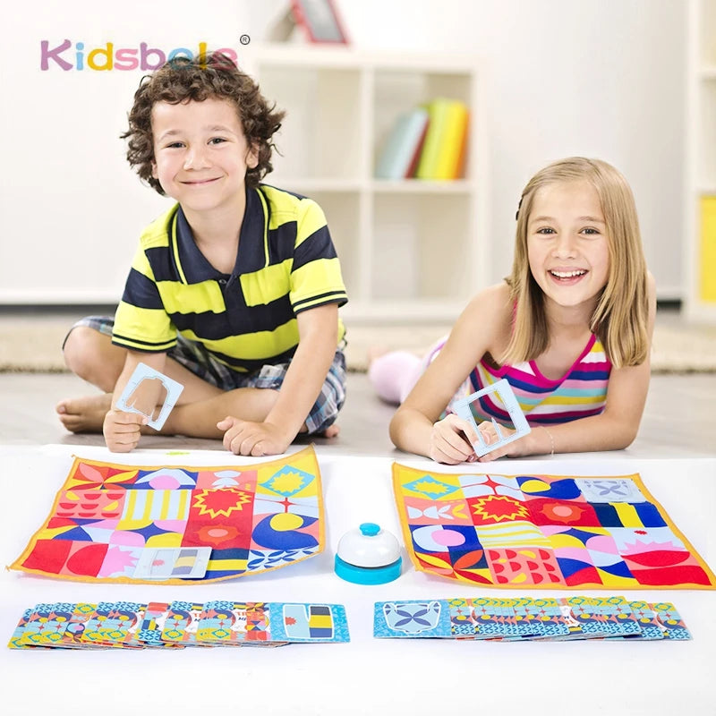Montessori Kid Matching Board Game Color Shape Puzzle Educational Family Party Brain Training Interactive Tailor Battle Toy