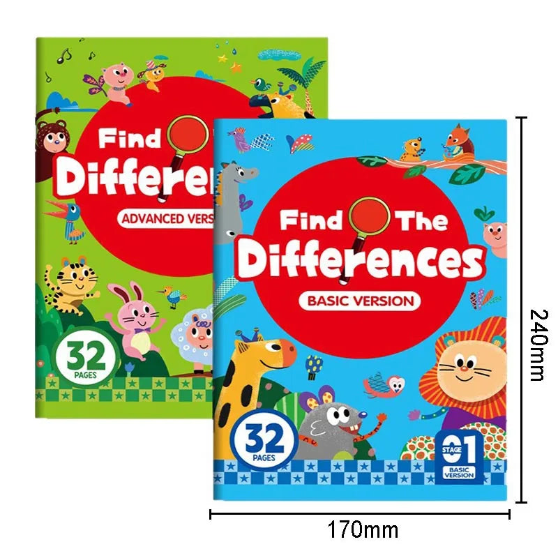 Montessori Look And Find Different Game Improve Visual Perception Skills Toddler Early Education Colorful Learning Book for Kids