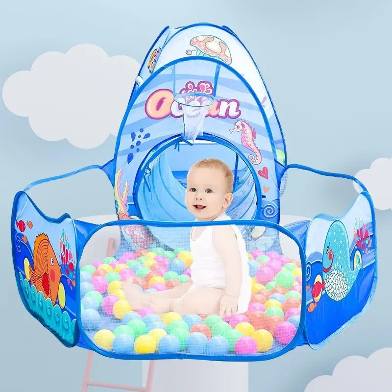 Portable 3 In 1 Kids Play Set Tent Ball Pit Crawling Tunnel Ball Pool Playpen Yard Room Indoor Playground Gift Toy For Children