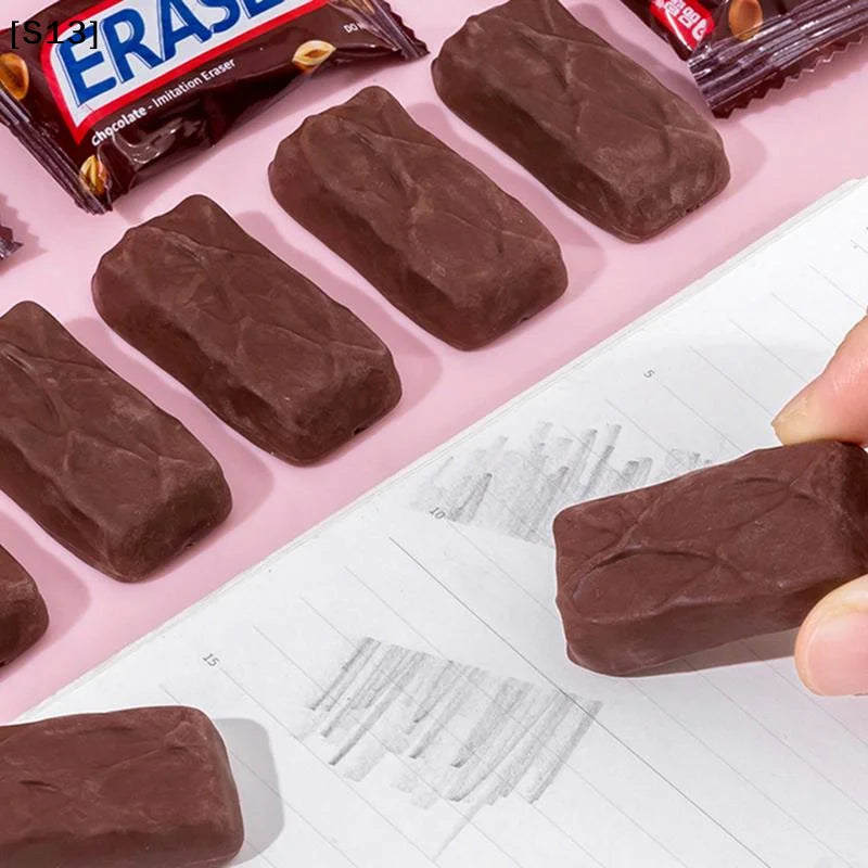 Creative Simulation Chocolate Shaped Rubber Eraser Cute Cartoon Erasers Student School Office Stationery Prize Kids Gifts[Q]Q@