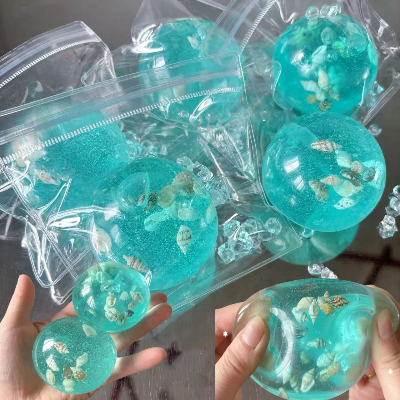 Adult Squishy Ocean Stress Balls Autism Sensory Toys for Stress And Anxiety Relief Maltose Water Ball Fidget Toys Bulk Gift