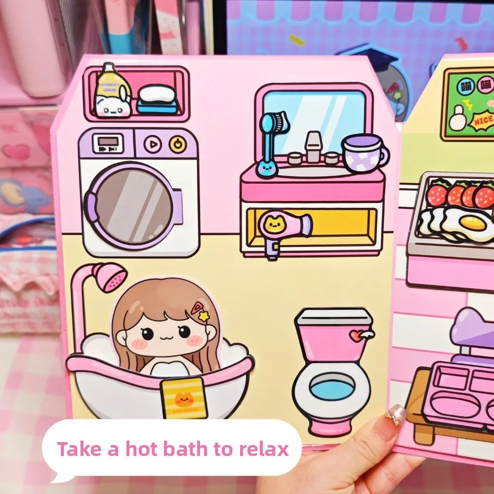 Creative PET Quiet Book Stickers Cartoon Educational Cartoon DIY Stickers Handmade 3D Sticker Book for Children