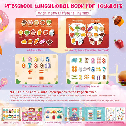Montessori Toys Busy Book for Toddlers Girls 3+,life skills learning, Preschool Educational Toys Autism Sensory Travel,gift