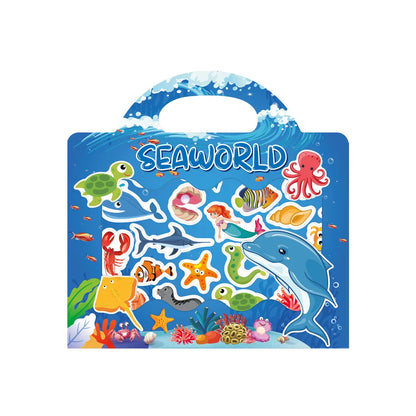 New Children Reusable Scene Cute Stickers DIY Puzzle Sticker Games Books Cartoon Animal Learning Cognition Toys For Kids Gift