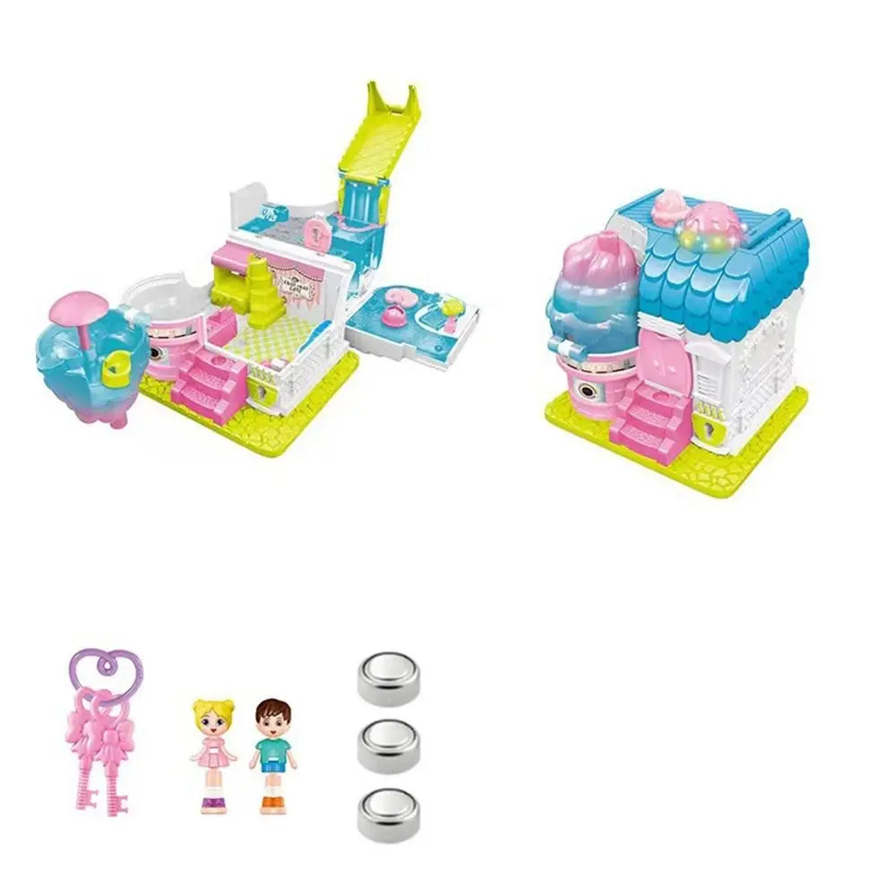 Creative Simulation Play House Toys Expandable 3D Doll Houses with Furniture Cosplay Interactive Simulated Princess Castle