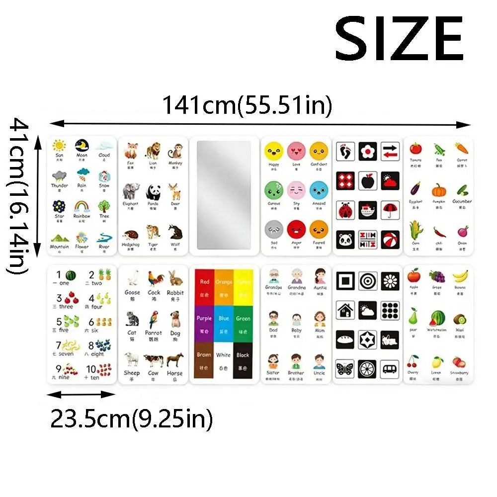 Creative Baby Cognitive Card Double Sided Vertical Screen Sight Words Cards Digital Format Cartoon Digital Animal Card