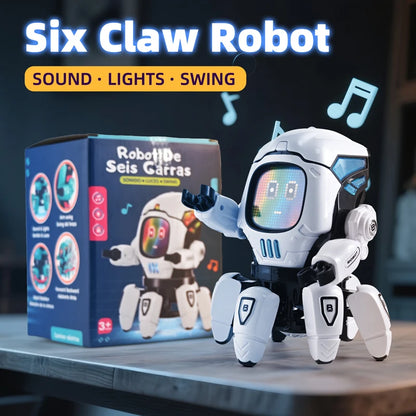 Kids Dance Robots Music LED 6 Claws Octopus Robot Birthday Gift Toys For Children Early Education Baby Toy Boys Girls
