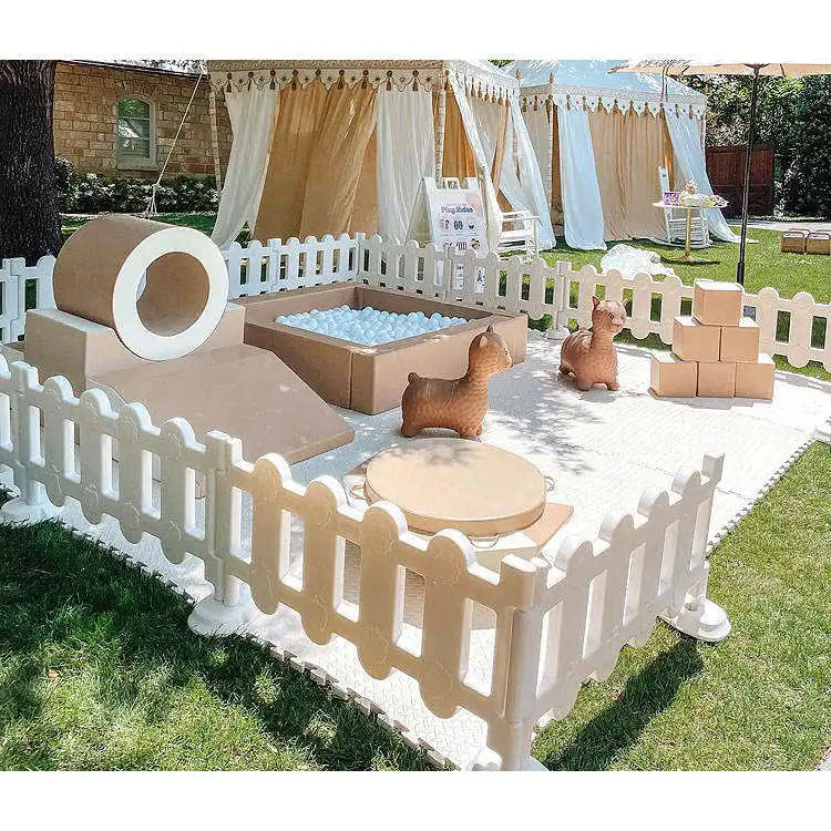 Brown Toddler Soft Play Playground Area Equipment Custom Birthday Party Commercial Rental Indoor Commercial Kids Soft Play Sets