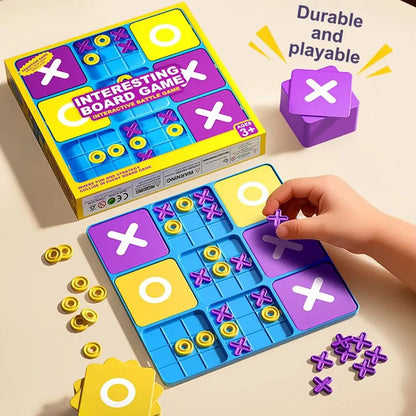 Creative Tic Tac Toe Board Game Montessori Parent-Child Interactive Montessori Puzzle Table Game Cognitive Development Portable