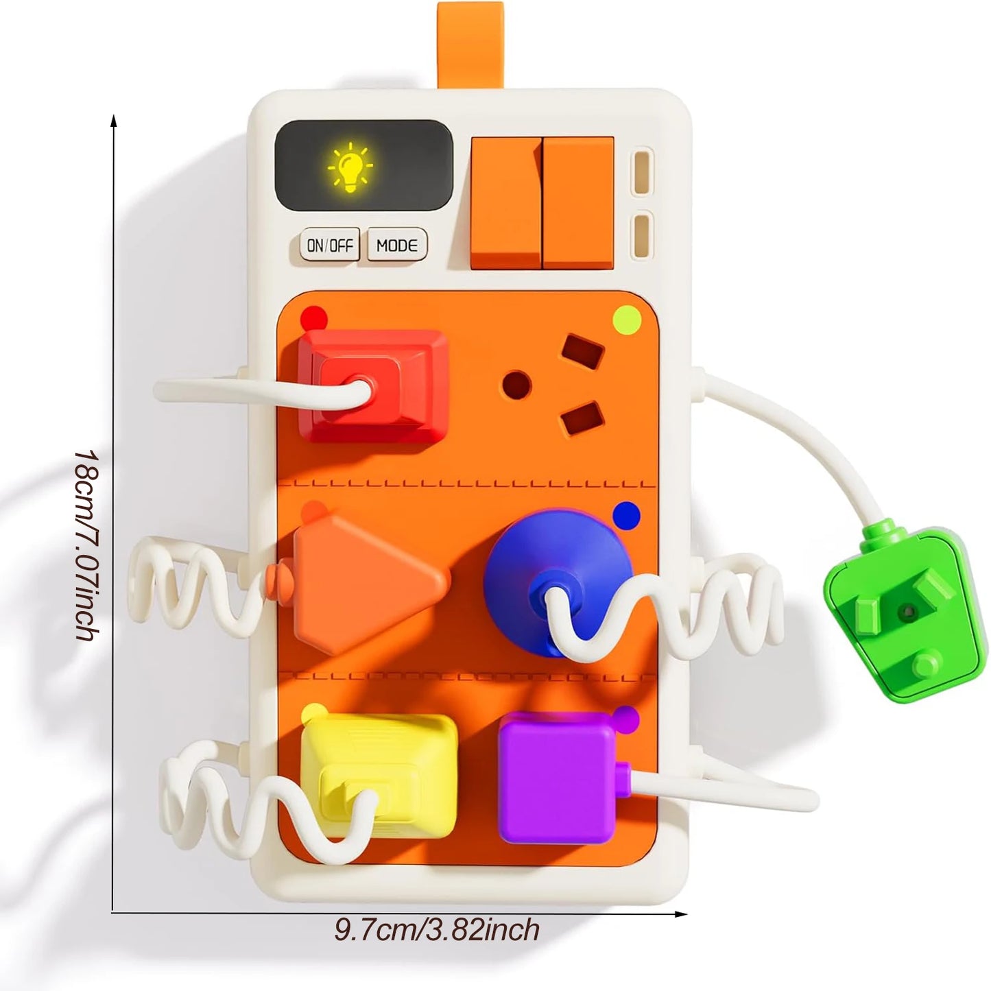 Montessori Early Educational Toys Sensory Plug Outlet for Toddlers Busy Board with Light & Sounds Airplane Car Travel Toys Gift
