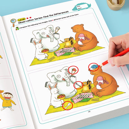 Hidden Differences Activity Book, Featuring 32 Interactive Observation Games and Memory Exercises |   Attention and Concentration Training |   Visual Perception Skills, Focused Attention Games with Numbered Pages |   Find the