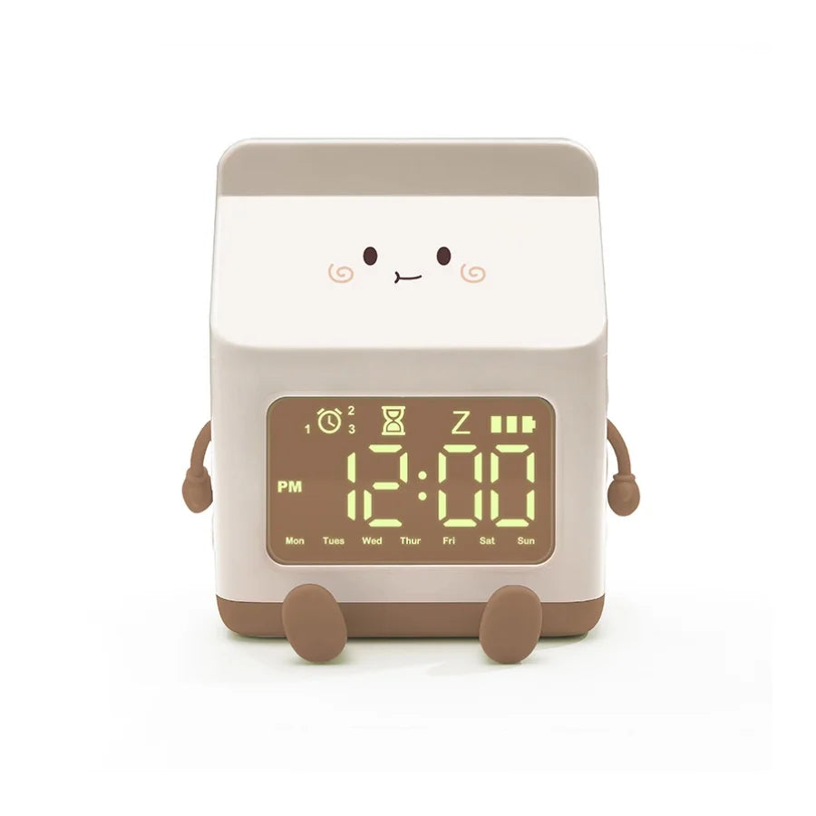 Creative Milk Box Digital Alarm Clock For Kids Digital Display Time/date for Bedroom Cute Digital Desktop Clock Home Decoration