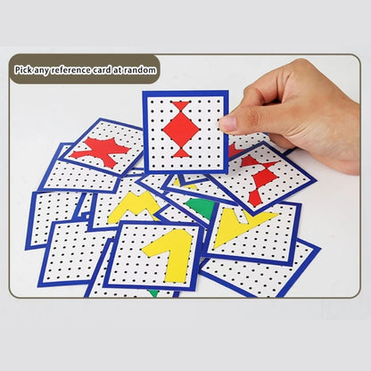 Wooden Geoboard Mathematical Learning Toy With Elastic Rubber Bands For Kids Toddler Early Learning And Creative Play F19E