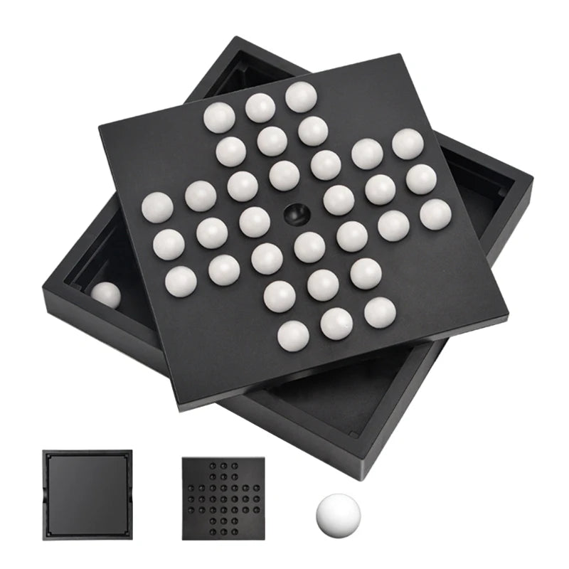 Kids and Adult Board Game Puzzle Toy Single Player Strategic Checkers Board Game for Intellectual Development 24BD