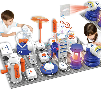 Science STEM Kits for Kids, Electronics Exploration Kit, 66 Pcs DIY Circuit Parts, Over 1200+ Projects, STEM Educational Toy Gif